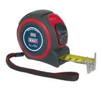 5m Heavy Duty Tape Measure - Rubberised ABS Body - Double Edged End Hook
