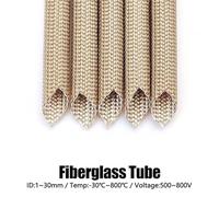5M High Temperature Fiberglass Braided Sleeve 800°C Heat Resistant Cable Protection Tube For Electrical Wiring(12mm)