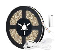 5M Indoor Motion Sensor LED Light Strip Closet Lights Motion Sensored Under Cabinet Lights for Cabinet, Stair,Counter, Kitchen, Bedroom, Wardrobe, Bookshelf, Warm White