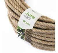 5m jute rope 6mm twisted 3-strand natural - different sizes and lengths