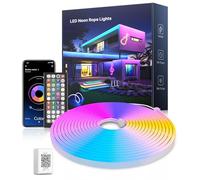 5M Led Neon Rope Lights, Flexible RGB LED Strip Lights with App/Remote Control, Music Sync Colour Changing Gaming Strip Lights, Waterproof Led Lights for Bedroom Home Decor