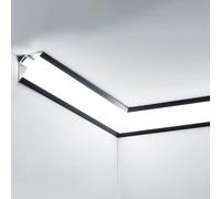 5m LED Track Ceiling Lighting - Black Linear Crown Molding Trim Lights Indirect Illumination for Modern Home Decor Top Corner Aluminum Cove with Acrylic Cover - Stylish & Functional Lighting So...
