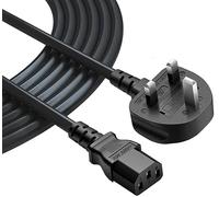 5M Long 3 Pin Mains Power Lead 3 Prong Plug Cord / C13 to UK 3 Pin Plug/IEC Kettle Lead Power Cable - Black