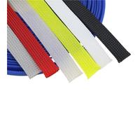 5m/lot Pure Colour Insulated Braid Sleeving Tight PET Wire Expandable Cable Sleeve Flame-retardant Nylon Braided Mesh Tube(Color3,8mm)