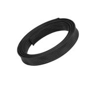 5m/lot Pure Colour Insulated Braid Sleeving Tight PET Wire Expandable Cable Sleeve Flame-retardant Nylon Braided Mesh Tube(Black,40mm)