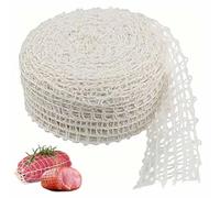 5m Meat Netting Roll, 16 Holes Elastic Ham Netting Smoked Meat Poultry Ham Netting Beef Netting Precut Butcher Twine Netting for Meat Cooking Meat Sausage Making