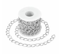 5m Metal Black Chain roll Aluminum Curb Chains Unwelded Twisted Link Chain for Bracelet Necklace Chain Jewelry Making with Spool-15x10x2mm_a
