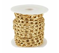 5m Metal Black Chain roll Aluminum Curb Chains Unwelded Twisted Link Chain for Bracelet Necklace Chain Jewelry Making with Spool-10x6x1.6mm_a
