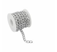 5m Metal Black Chain roll Aluminum Curb Chains Unwelded Twisted Link Chain for Bracelet Necklace Chain Jewelry Making with Spool-13.5x8x2mm_a