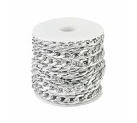 5m Metal Black Chain roll Aluminum Curb Chains Unwelded Twisted Link Chain for Bracelet Necklace Chain Jewelry Making with Spool-12x7x2mm_a