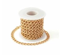 5m Metal Black Chain roll Aluminum Curb Chains Unwelded Twisted Link Chain for Bracelet Necklace Chain Jewelry Making with Spool-10x6.5x1.8mm_a