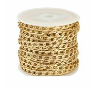 5m Metal Black Chain roll Aluminum Curb Chains Unwelded Twisted Link Chain for Bracelet Necklace Chain Jewelry Making with Spool-7x4x1.2mm_a