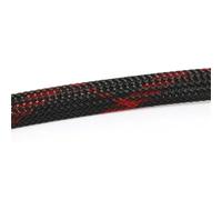 5M Multicolor PET Insulated Braid Sleeving 2mm - 40mm Expandable Wire Cable Sheath Flame-retardant Nylon Braided Mesh Tube(Black Red Cross,6mm)