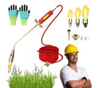 5m New Propane Torch Weed Burner Kit, Dual Switch High Output Propane Weed Torch, Powerful Flame Weed Torching Killer for Weeding, Roof Asphalt, Snow (5m Tube, Type 30)