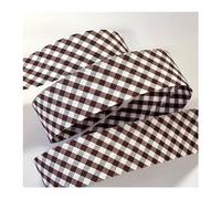 5m of 30mm Wide Brown Cotton Gingham Bias Binding Tape Single Folded, Edging Quilting Sewing, Bunting, Craft, Upholstery, Piping & Garments. UK Seller