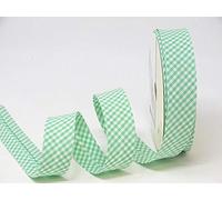 5m of 30mm Wide Cotton Gingham Bias Binding Tape 5m Single Folded, Edging Quilting Sewing, Bunting, Craft, Upholstery, Piping & Garments. UK Seller (Pale Green) (Pale Green)