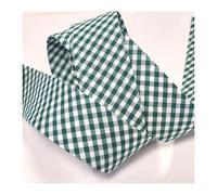 5m of 30mm Wide Cotton Gingham Bias Binding Tape 5m Single Folded, Edging Quilting Sewing, Bunting, Craft, Upholstery, Piping & Garments. UK Seller (Dark Green)