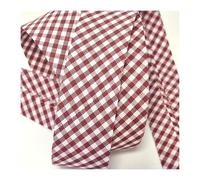 5m of 30mm Wide Cotton Gingham Bias Binding Tape 5m Single Folded, Edging Quilting Sewing, Bunting, Craft, Upholstery, Piping & Garments. UK Seller (Pale Green) (Burgundy)