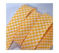 5m of 30mm Wide Golden Yellow Gingham..Bias Binding Tape 5m Single Folded, Edging Quilting Sewing, Bunting, Craft, Upholstery, Piping & Garments UK Seller