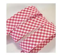 5m of 30mm Wide Hot Pink Cotton Gingham Bias Binding Tape 5m Single Folded, Edging Quilting Sewing, Bunting, Craft, Upholstery, Piping & Garments. UK Seller