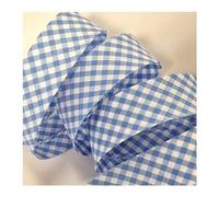 5m of 30mm Wide Light Blue Gingham. Bias Binding Tape 5m Single Folded, Edging Quilting Sewing, Bunting, Craft, Upholstery, Piping & Garments UK Seller