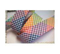 5m of 30mm Wide Multicolour Gingham. Bias Binding Tape 5m Single Folded, Edging Quilting Sewing, Bunting, Craft, Upholstery, Piping & Garments UK Seller