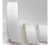 5m of Professional Quality 30mm Bias Binding, Machine Washable, 30+ Colours. UK Specialist Seller Edging for Quilting, Sewing, Bunting, Upholstery, Furniture Piping & Garments (White)