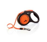 Flexi Medium Neon Taped Retractable Dog Lead Orange/black (5M)