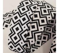 5m Professional 30mm Bias Binding, Black and White Monochrome Machine Washable, UK Specialist Seller Edging Sewing, Bunting, Upholstery, Quilting, (Black and White Abstract Squares)