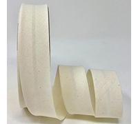 5m Professional Quality 30mm Bias Binding, Machine Washable, 30+ Colours. UK Specialist Seller Edging for Quilting, Sewing, Bunting, Upholstery, Furniture Piping Garments (Natural UNDYED)