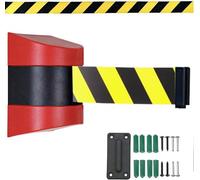 5M Retractable Queue Barrier Belt, Wall Mounted Safety Cordon, Yellow Pull Out Tape for Queuing, ABS Case, Crowd Control Barrier for Events and Line Management