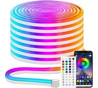5M RGB LED Strip Light, 12V Valentines Neon Rope Light with APP/Remote Control, Color Changing, Music Sync, Outdoor Waterproof Flexible Lights for TV Backlight, Bedroom, Gaming Room, Bar Indoor Decor