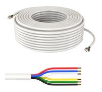5m RGBW CCT LED Control Cable 6X 0,34mm² LiYY Extension 6 Wire Power Cable White