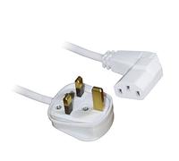 5M Right Angle Angled IEC Power Mains Lead Cable C13 Kettle Connector - WHITE