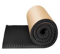 5m/Roll Noise Insulation Soundproofing Foam, 5cm Thick Egg Type Flame Retardant Acoustic Pad, Self Adhesive Acoustic Foam Panels For Studio Home Cinema (Color : Black, Size : 55cm)