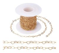 5m/Roll Real 18K Gold Plated Heart Link Chains 3x5mm Brass Cable Chains for Choker Bracelet Necklaces Jewellery Making