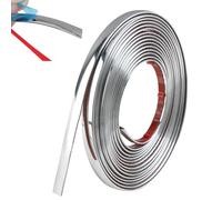 5m Silver Wall Molding Trim Peel and Stick Corner Angle Trim Self Adhesive Flexible Strip Mirror-like Finish Frame Guard Edge Protector for Ceiling Windows Tables Corners Rooms Cars 16.4 Ft