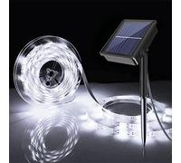 5m Solar LED Strip Lights Warm White,LED String Light Outdoor Solar Powered Flexible Waterproof Rope Lights, 30 leds/m Lights Strip for Garden Porch Christmas Pathway Home Patio Eaves Decor (4m,White)