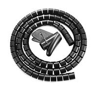 5M Spiral Wrap Cable Tube Cutable Flexible Cable Tidy Tube Cord Protector Cable Organizer for TV PC Wire Manage and Organize (30mm, Black)