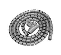5M Spiral Wrap Cable Tube Cutable Flexible Cable Tidy Tube Cord Protector Cable Organizer for TV PC Wire Manage and Organize (15mm, Grey)