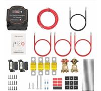 5m Split Charge Relay Kit, 12v 140Amp Smart Dual Battery Isolator, Voltage Sensitive Relay Kit with LED Screen Display for Campervan Van Truck SUV RV ATV UTV Boat