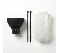 5m Squared Gutter Stop End Outlet Kit 114mm Black with 65mm Round Outlet & 5m Temporary Downpipe Sleeve, Open End Drainage Tube for Controlled Rainwater Flow