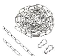 5M Steelchain, Stainless Steel Security Chain,2 Heavy Duty Carabiners - Premium Heavy Duty Chain for Fence Gates, Bikes, Swings & Clotheslines