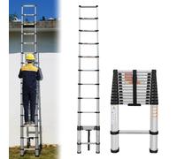 5M Telescopic Ladder 16.5FT Multi-Purpose Folding Aluminium Telescoping Foldable Extendable Portable Loft Ladder Lightweight for Outdoor Indoor Work, 330lb Capacity