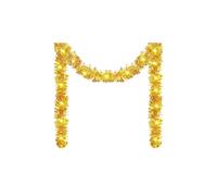 5m Tinsel Garlands Lighted Christmas Tree Decorations, Glitter Metallic Twist with LED Lights Battery Operated, for Xmas New Year Home Outdoor Decor (Gold)