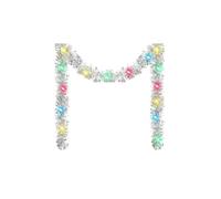 5m Tinsel Garlands Lighted Christmas Tree Decorations, Glitter Metallic Twist with LED Lights Battery Operated, for Xmas New Year Home Outdoor Decor (Silver)