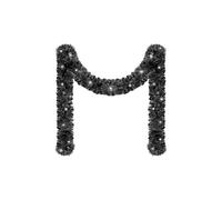 5m Tinsel Garlands Lighted Christmas Tree Decorations, Glitter Metallic Twist with LED Lights Battery Operated, for Xmas New Year Home Outdoor Decor (Black)
