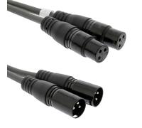 Loops 5m Patch Twin (2x) Male 3 Pin XLR to Double (2x) XLR 3 Pin Female Audio Cable/Lead - Perfect for Microphones, Amplifier, Speakers & more - Dual Balanced