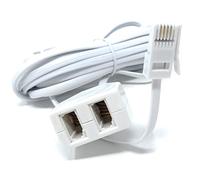 5M Twin Extension Lead - One BT Jack to Two BT Sockets, Double Telephone Splitter Cable 16.5ft