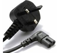 5m UK Plug to Figure 8 Cable Lead 90 Degree Right Angled C7 Mains Power 13A
